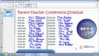 Preview of Interactive Parent Teacher Conferences Schedule Keeper