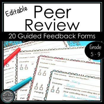 Preview of Peer Editing Checklist Review and Feedback Sheets for Multiple Writing Genres
