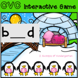 Digital Penguin CVC missing vowel power point game