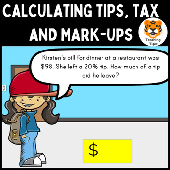 Preview of Interactive Percentage Calculations with Boom Cards: Tax, Tips, and Mark-ups