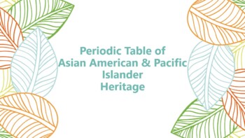 Preview of Interactive Periodic Table of Asian American & Pacific Islander Heritage (May)