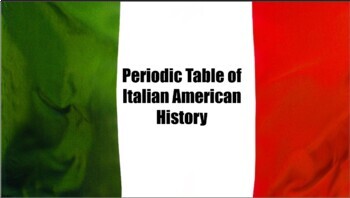 Preview of Interactive Periodic Table of Italian American Heritage (October)