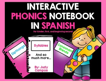 Preview of Interactive Phonics Spanish Notebook Perfect for First Graders