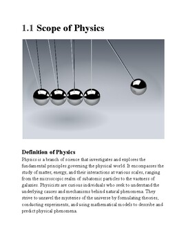 Preview of Interactive Physics For High School_Scope of Physics