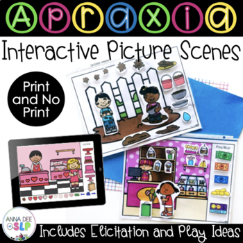 Preview of Interactive Picture Scenes and BOOM Cards for Apraxia of Speech