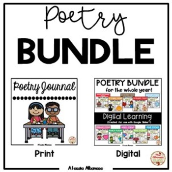 Preview of Interactive Poetry BUNDLE (for the Whole Year) - Digital and Print