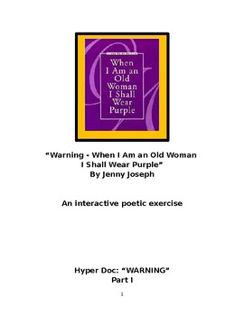 Preview of Interactive Poetry Exercise: "Warning: When I am an Old Woman"