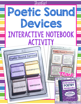 Preview of Interactive Poetry Notebooks ~ FREE Bonus Lesson: Poetic Sound Devices