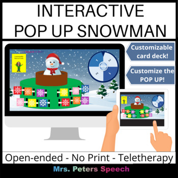 Preview of Interactive Pop Up Snowman - Open-ended, NO PRINT, Teletherapy, Speech