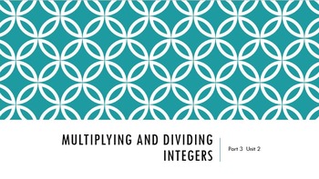 Preview of Interactive PowerPoint Multiplying and Dividing Positive and Negative Integers