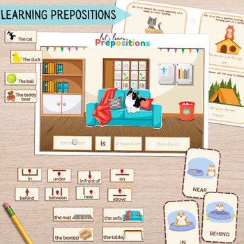 Preview of Interactive Preposition Activity, Prepositions Flashcards, Parts of Speech