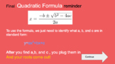 Interactive Presentation for Distance Learning: Quadratic 