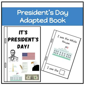 Preview of Interactive President's Day Vocabulary Adapted Book for Special Education