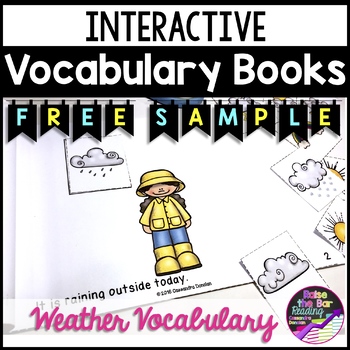 Preview of FREE Interactive Printable Mini Book - Weather Vocabulary Themed Sample