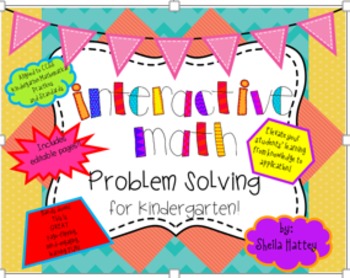 Preview of Interactive Math Problem Solving Activities for Kindergarten ~ Editable