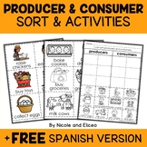 Producers and Consumers Sort Activities + FREE Spanish Version