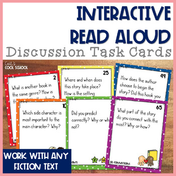 Preview of Interactive Read Aloud Discussion Task Cards ~ Reading Response for Any Book