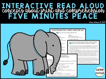 Preview of Interactive Read Aloud Guide: Five Minutes' Peace