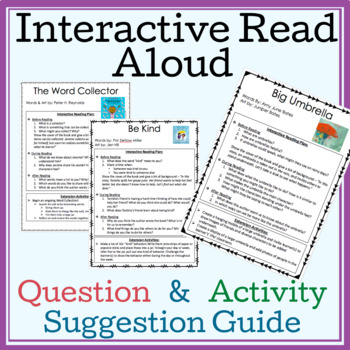 Preview of Interactive Read Alouds - Before, During, & After Questions & Activity Ideas