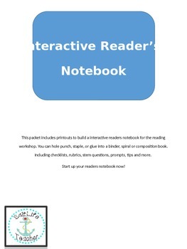 Preview of Interactive Reader's Notebook Journal Worksheets