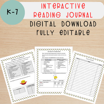 Preview of Interactive Reading Journal Rules and Table of Contents