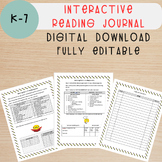 Interactive Reading Journal Rules and Table of Contents