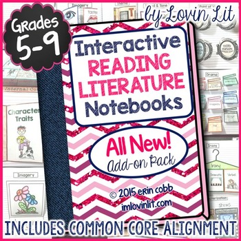 Preview of Reading Literature Interactive Notebook 2 ~ ALL NEW Add-On Pack for Grades 5-9