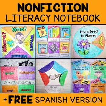 Preview of Nonfiction Literacy Interactive Notebook Activities + FREE Spanish