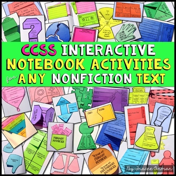 Preview of Interactive Reading Notebook Nonfiction Activities Common Core Aligned