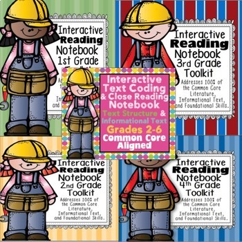 Preview of Interactive Reading Notebooks 1st 2nd 3rd 4th grade Bundle Common Core Aligned