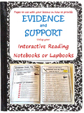 Interactive Reading Pages for Evidence and Support