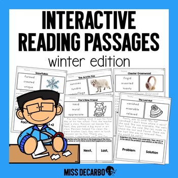 Preview of Interactive Winter Reading Passages | Vocabulary and Comprehension