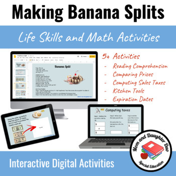 Preview of Interactive Recipes: Banana Split for Google Slides