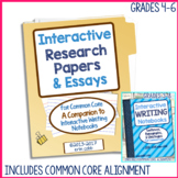 Interactive Research Papers & Essays for Common Core Writing Grades 4-6