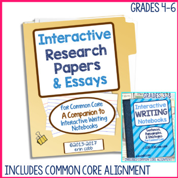 Preview of Interactive Research Papers & Essays for Common Core Writing Grades 4-6