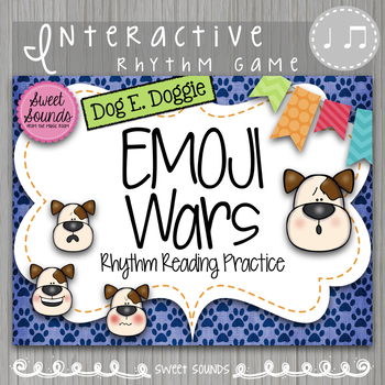 Preview of Interactive Rhythm Game - Dog Emoji - Quarter Notes and Eighth Notes