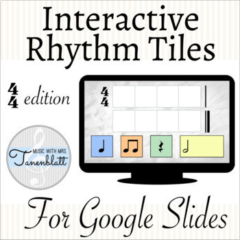Preview of Interactive Rhythm Tiles for Distance Learning: 4/4 edition