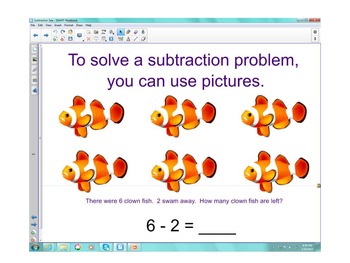 Preview of Interactive SMARTBoard Presentation - Subtraction Sea