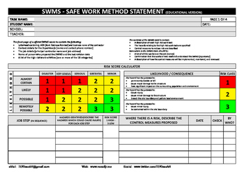 Preview of Interactive Safe Work Method Statement