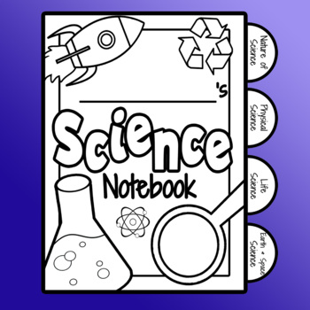 Preview of Interactive Science Notebook Cover with Subject Divider Tabs (Style 1)