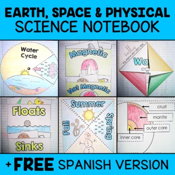 Preview of Earth Space Physical Science Interactive Notebook + FREE Spanish