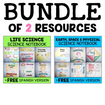 Preview of Science Interactive Notebooks Activities Bundle + FREE Spanish