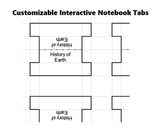 Interactive Science Notebook Tabs * Customizable * MS Eart