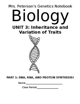 Preview of Interactive Science Notebook for a Genetics Unit