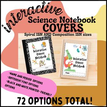 Preview of Interactive Science Notebooks COVERS |Spiral and Composition Book