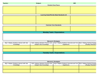 Preview of Interactive Second Grade Social Studies Lesson Plan Template-Florida