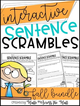 Preview of Sentence Scrambles Fall BUNDLE| Sentence Builders | 2nd Grade Sentence Skills