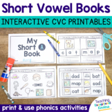 Interactive Short Vowel Books | Mini CVC Words Books