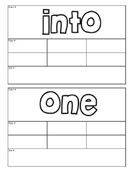 Preview of Interactive Sight Word Journal