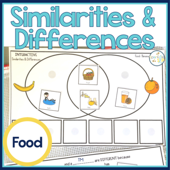 Preview of Similarities and Differences Food | Interactive Hands-On Speech Therapy